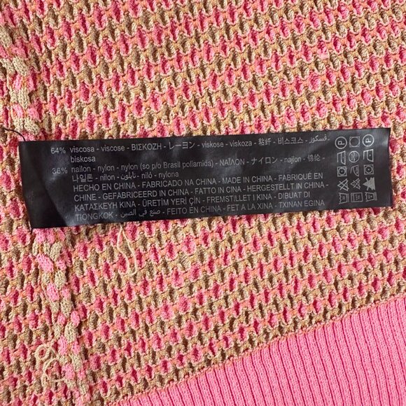 Zara Knit Sweater S/M Pink Pattern Stretchy Y2K Dopamine Dressing Grandmacore - Picture 5 of 6